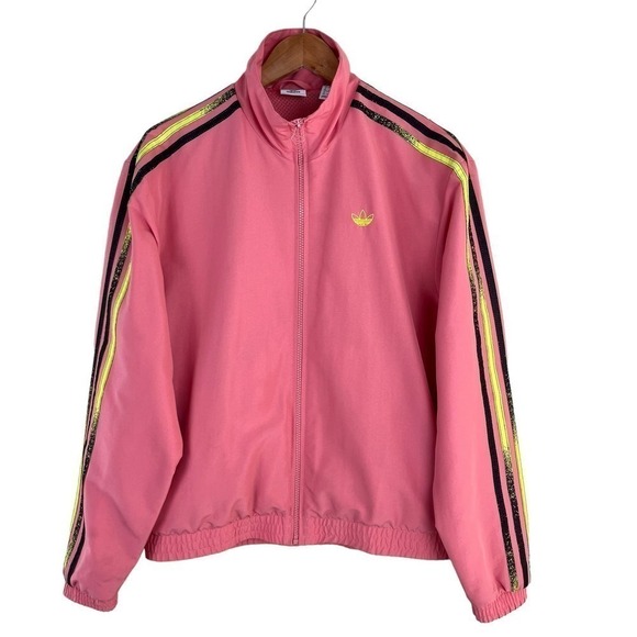 Adidas Fakten Hazy Rose Acid‎ Yellow Black Track Jacket Full Zip, Size Small - Picture 1 of 12